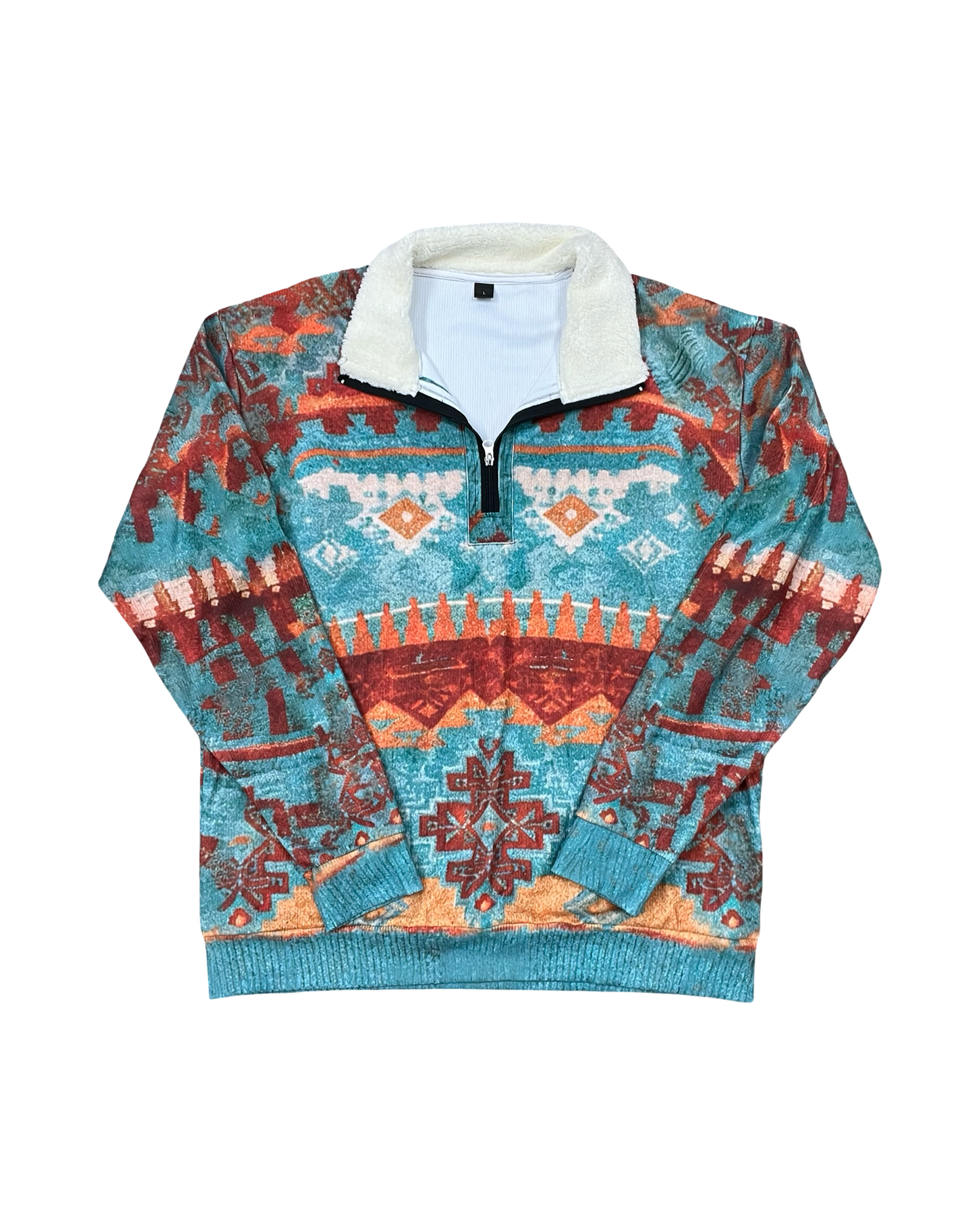 Sweatshirt Collar By Clothes Mentor In Green & Orange, Size:L