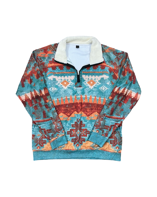 Sweatshirt Collar By Clothes Mentor In Green & Orange, Size:L