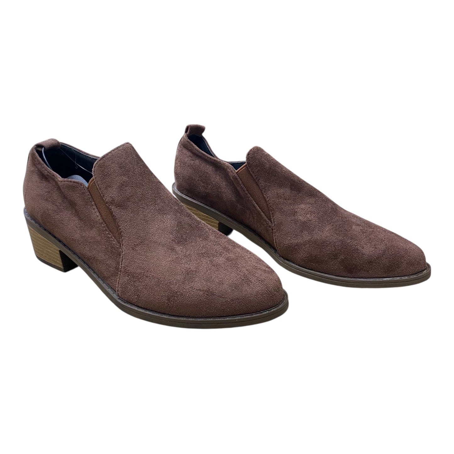 Shoes Heels Block By Clothes Mentor In Brown, Size:10.5
