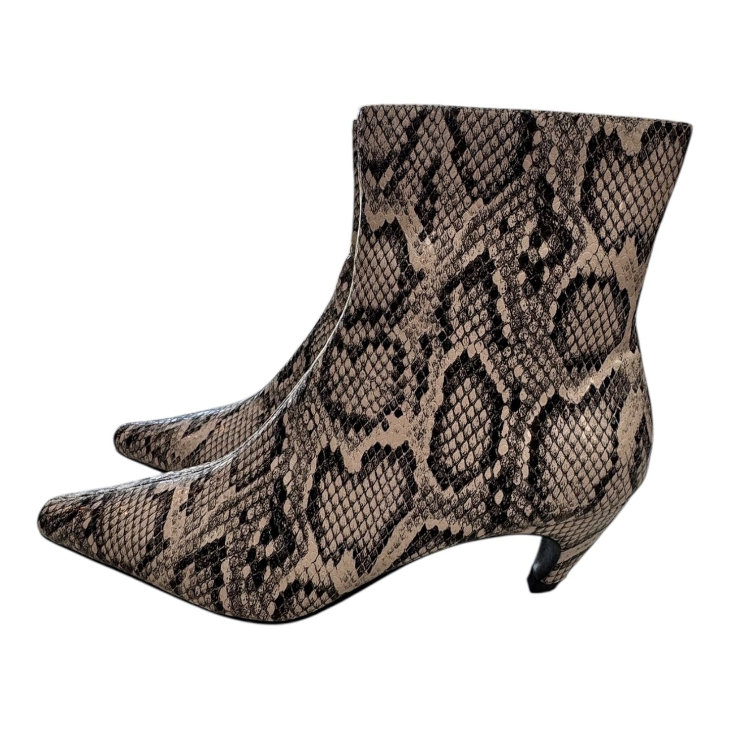 Boots Ankle Heels By Msonlydn In Animal Print, Size:7