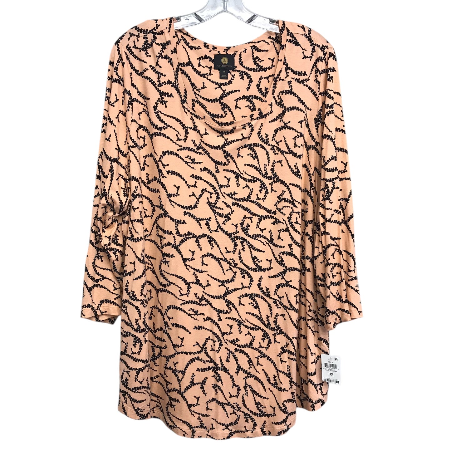 Top Ls By Jm Collections In Black & Orange, Size:3X