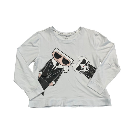 Sweatshirt Designer By Karl Lagerfeld In White, Size:L