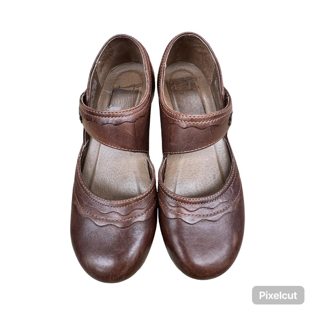 Shoes Heels Block By Dansko In Brown, Size:6.5