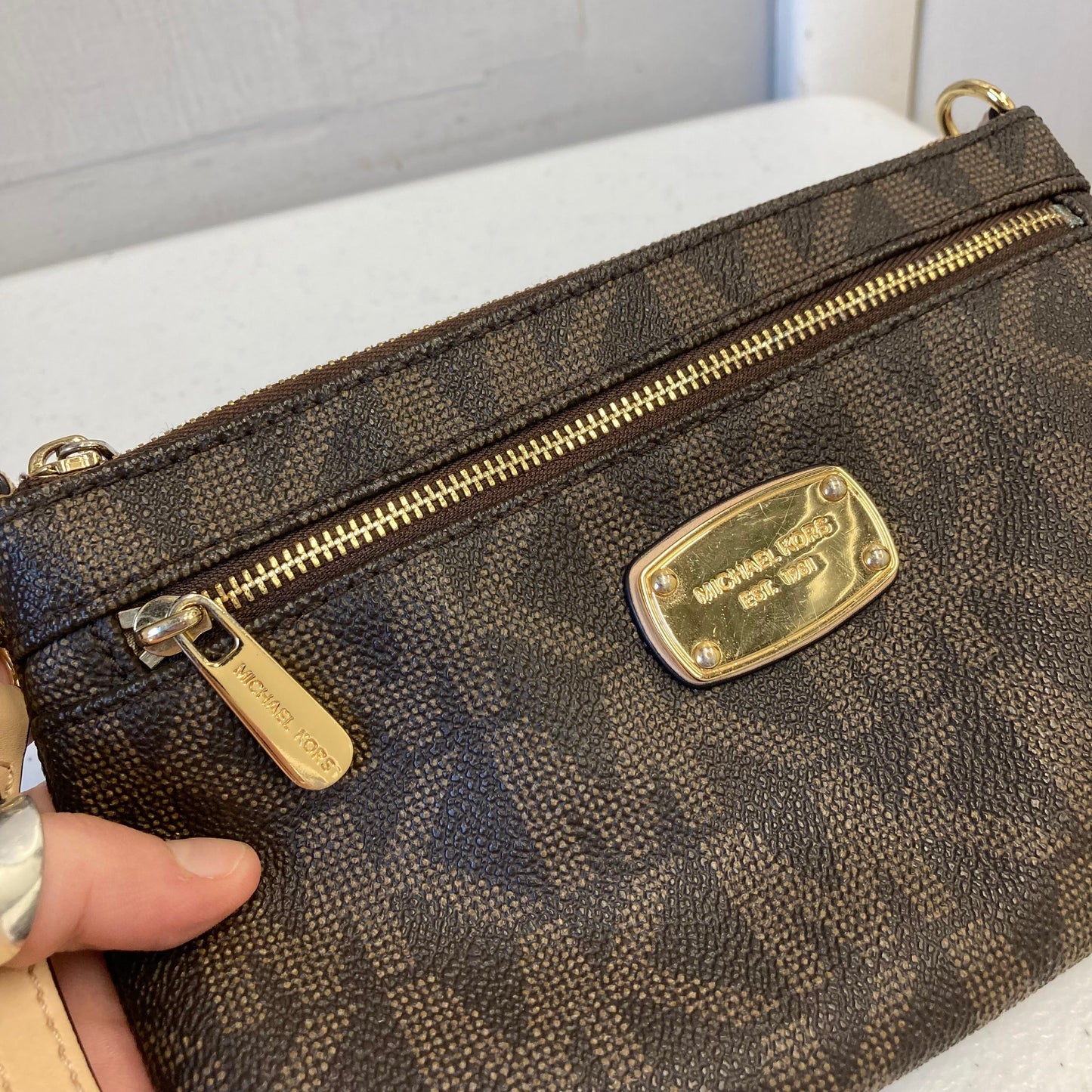 Wristlet Designer By Michael Kors In Brown, Size:Small