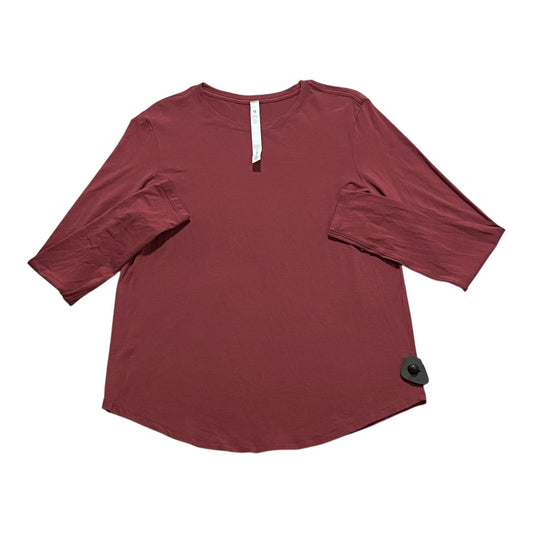 Athletic Top Ls Crewneck By Lululemon In Red, Size:8