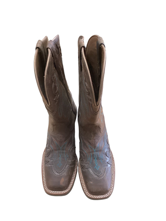 Boots Western By Ariat In Blue & Brown, Size:7.5