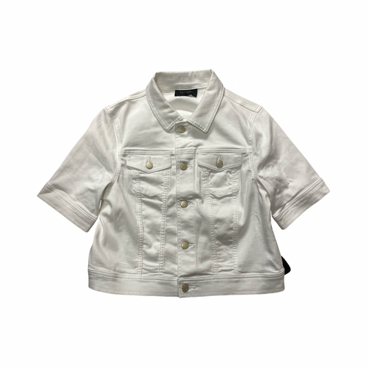 Jacket Denim By Talbots In White, Size:Mp