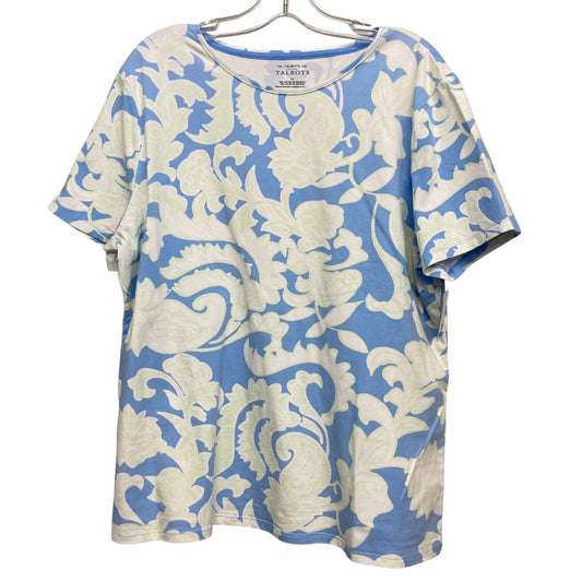 Top Ss Basic By Talbots In Blue & Green, Size:Xl