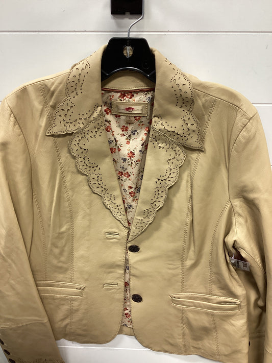 Jacket Leather By Wilsons Leather In Tan, Size:L