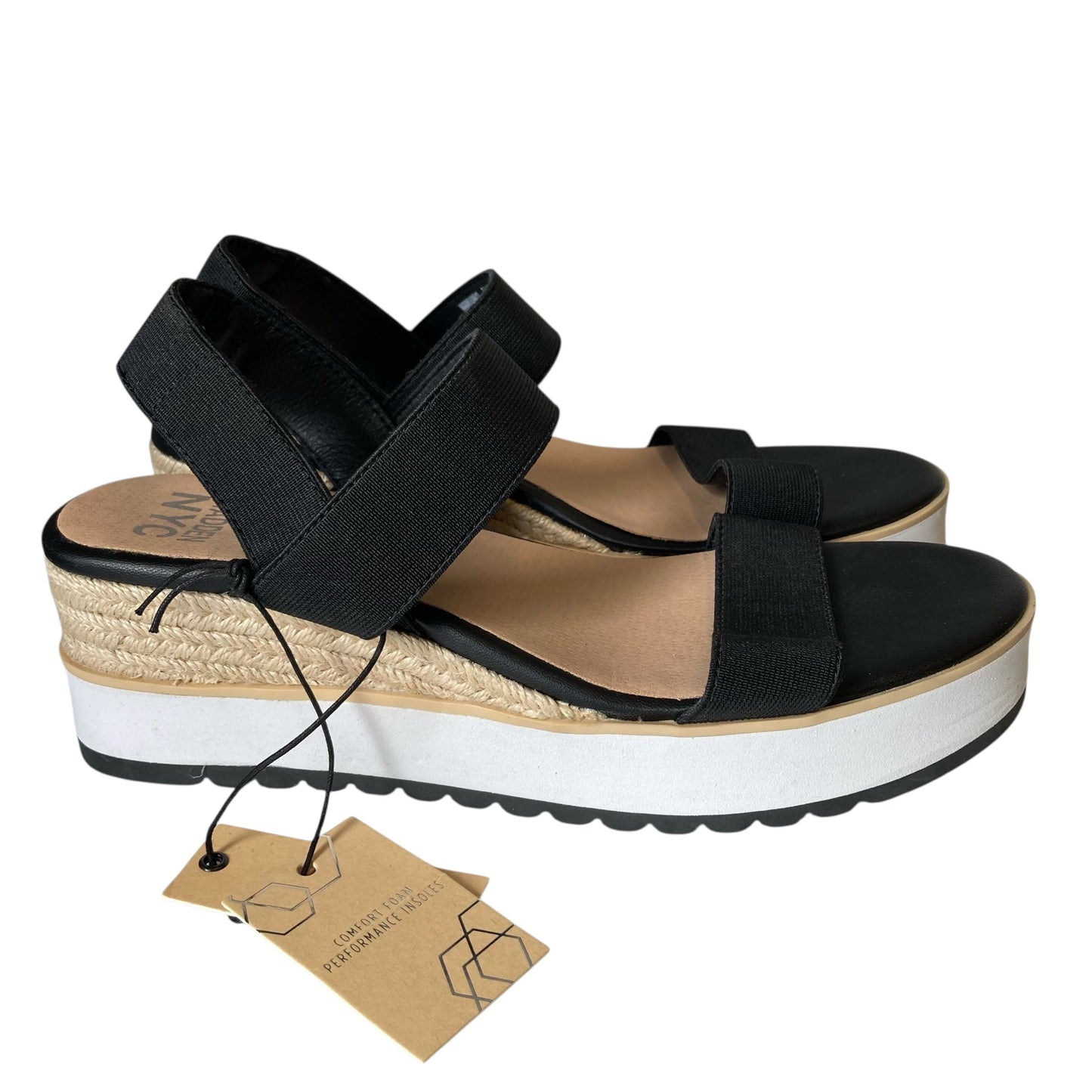 Sandals Heels Wedge By Madden Nyc In Black, Size:8.5