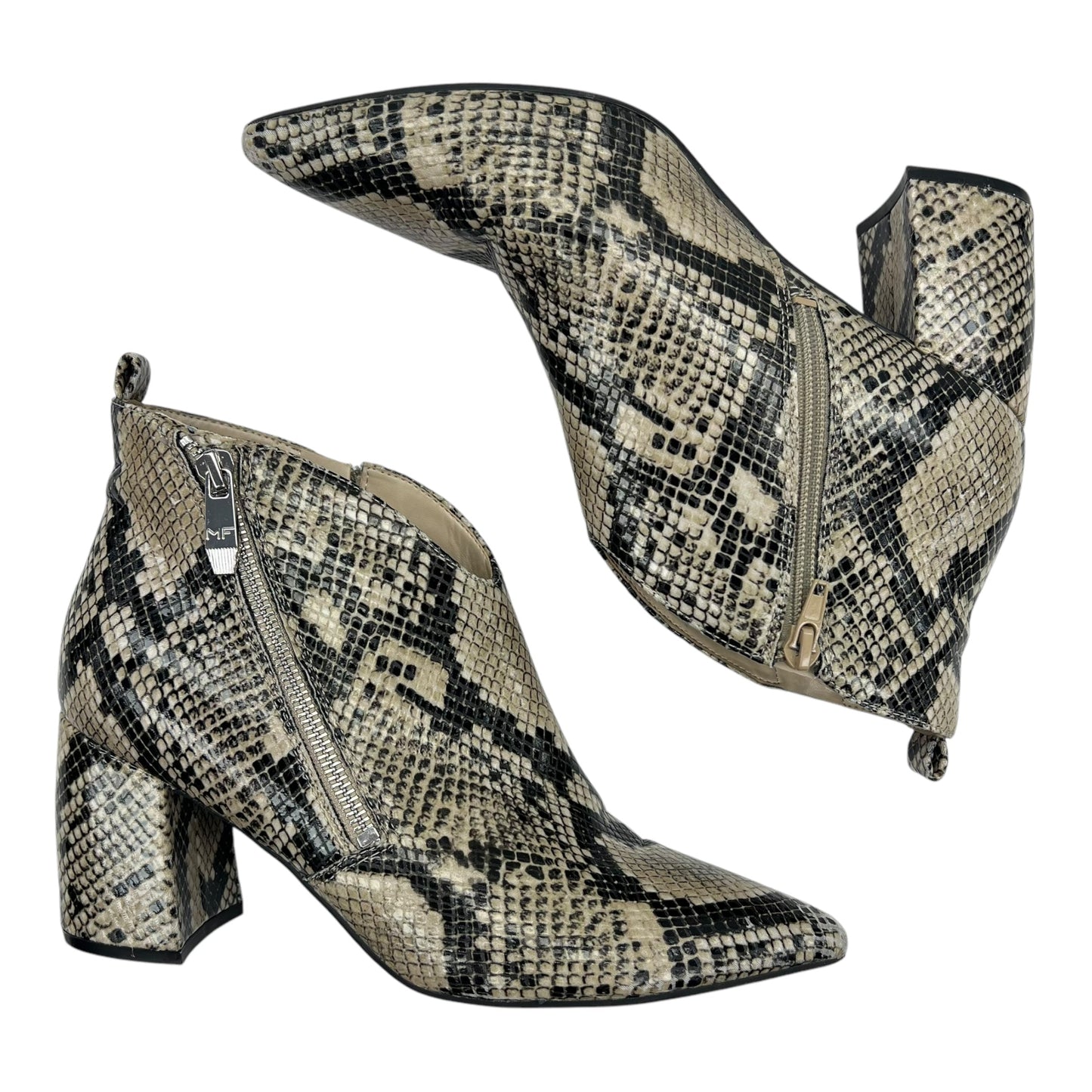 Boots Ankle Heels By Marc Fisher In Snakeskin Print, Size:8