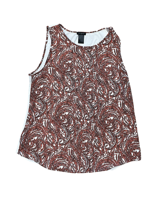 Top Sleeveless By Ann Taylor In Orange & Tan, Size:M