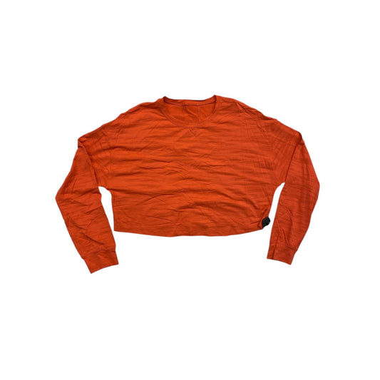 Athletic Top Ls Crewneck By Lululemon In Orange, Size:M