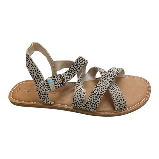 Sandals Flats By Toms In Animal Print, Size:7.5