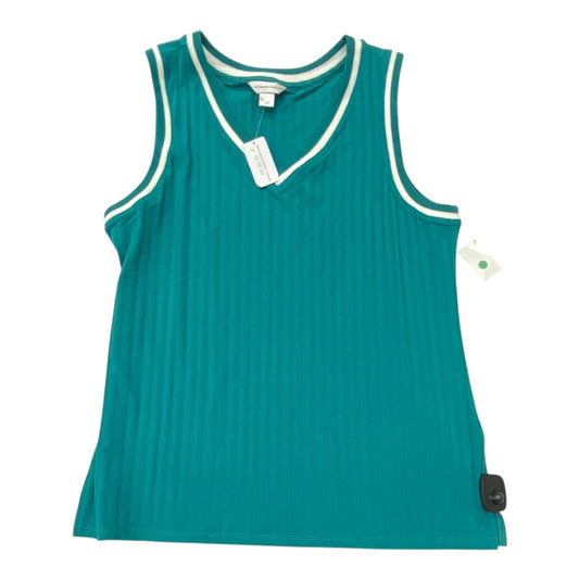 Top Sleeveless By Christopher And Banks In Green & White, Size:Xl