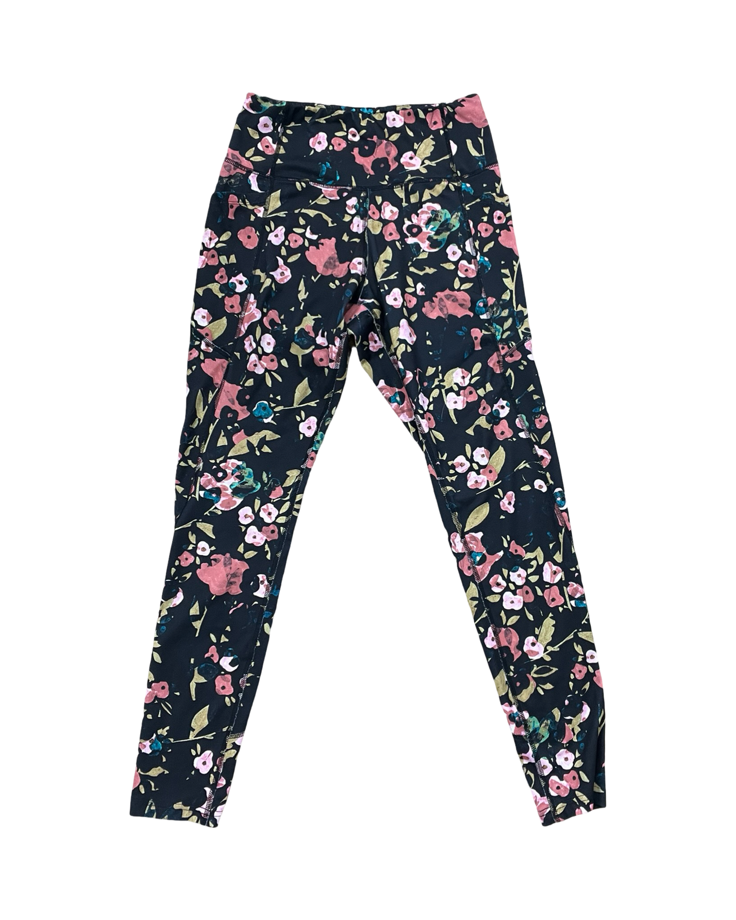 Athletic Leggings By Tek Gear In Floral Print, Size:M