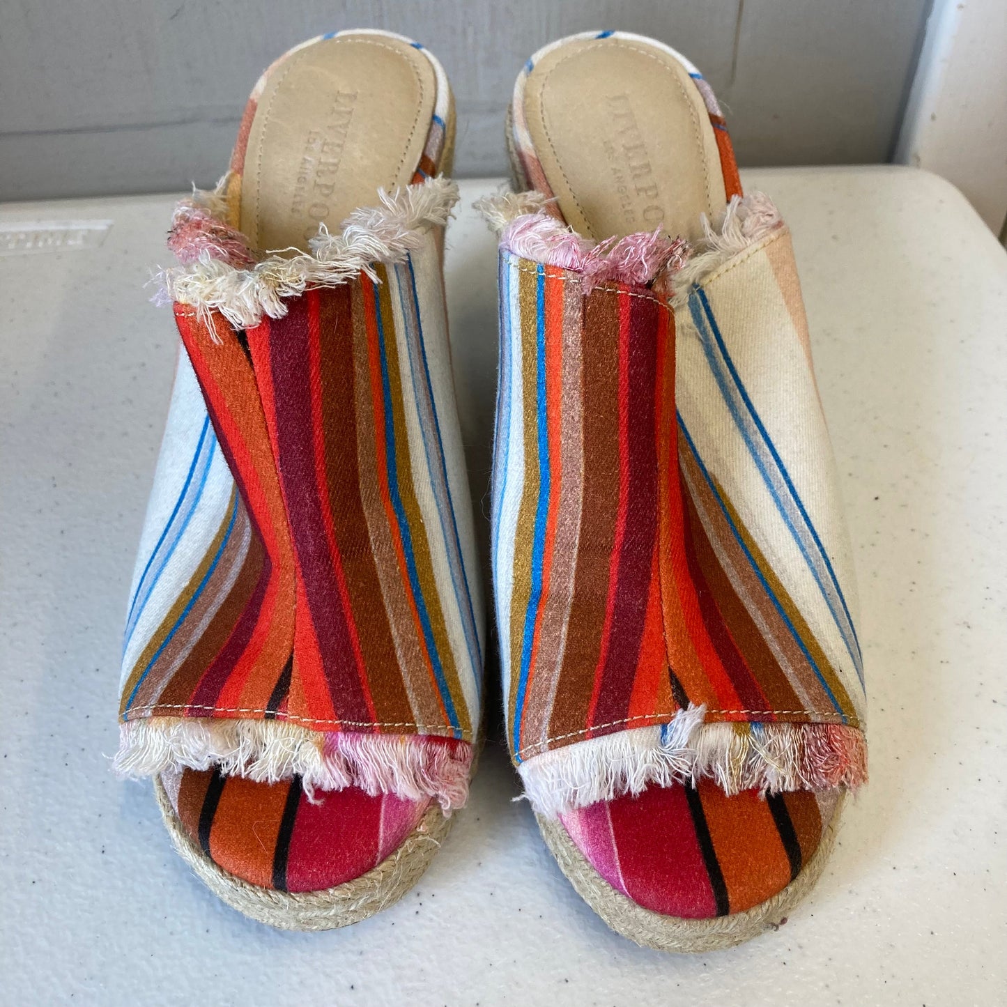 Sandals Heels Wedge By Liverpool In Orange, Size:6