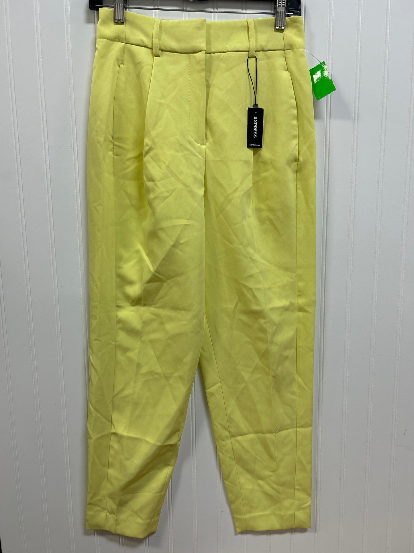 Pants Dress By Express In Yellow, Size:4 NWT