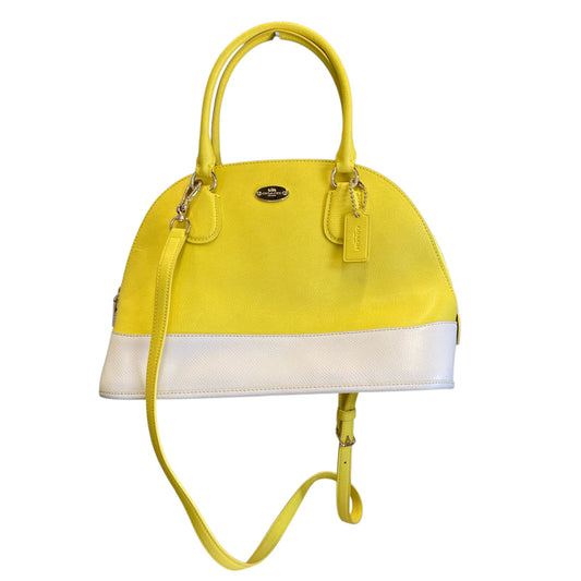 Handbag Designer By Coach In Yellow, Size:Medium
