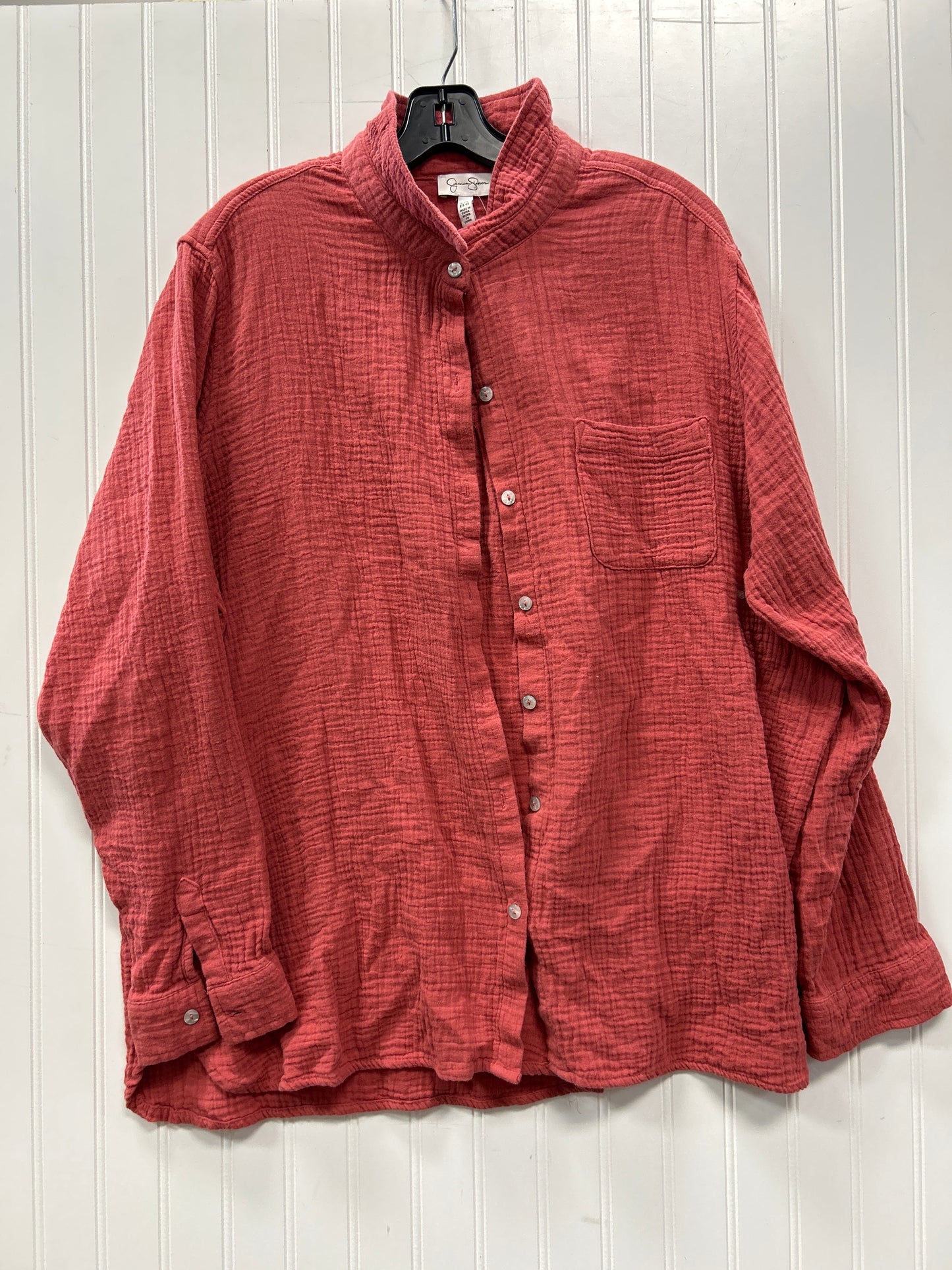 Tunic Ls By Jessica Simpson In Red, Size:Xxl