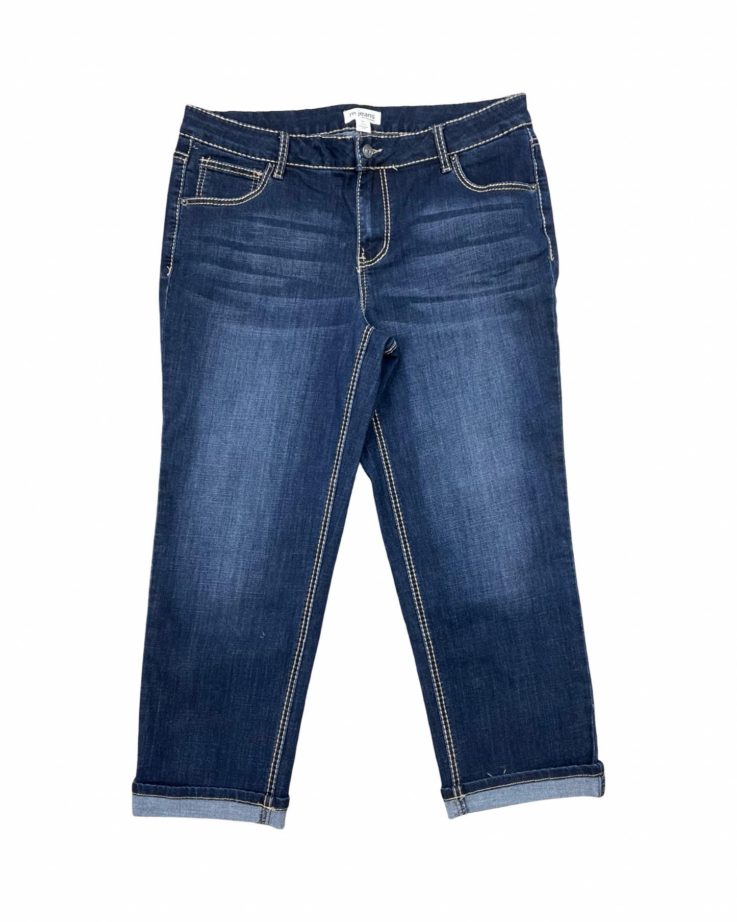 Jeans Cropped By Maurices In Blue Denim, Size:14
