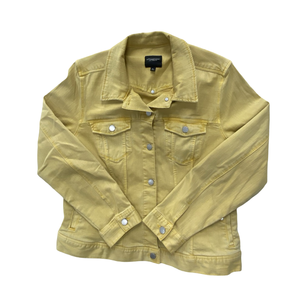 Jacket Denim By Liverpool In Yellow, Size:Xl