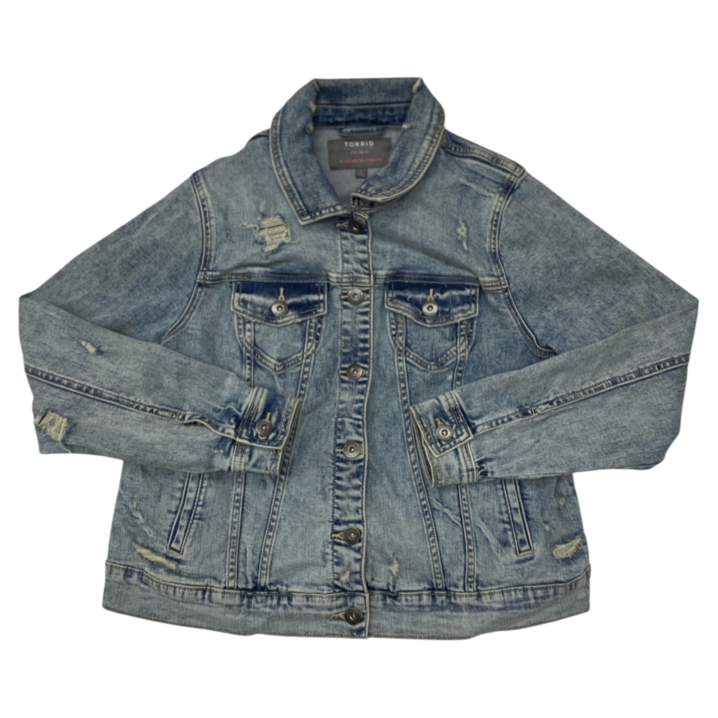 Jacket Denim By Torrid In Blue Denim, Size:L