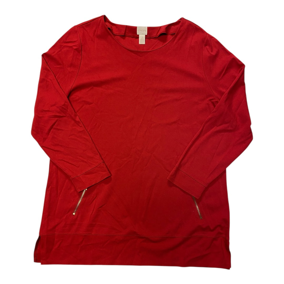 Tunic Ls By Chicos In Red, Size:Xl