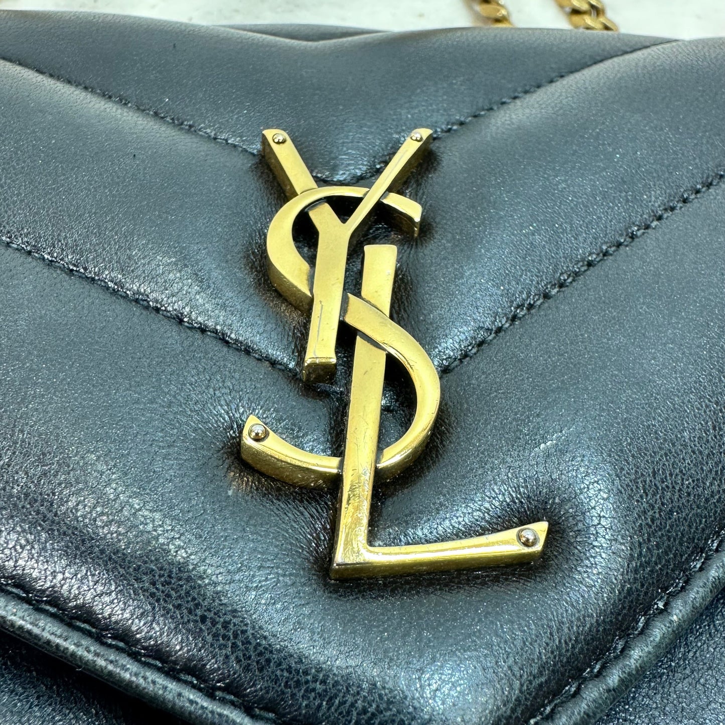 Loulou Matelassé lambskin Small Shoulder Bag Crossbody Luxury Designer By Yves Saint Laurent, Size: Small