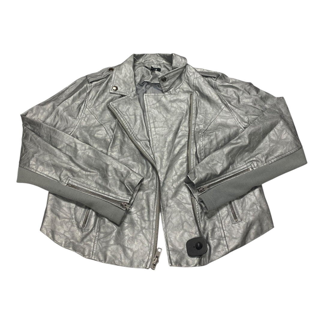 Jacket Moto By Torrid In Silver, Size:L