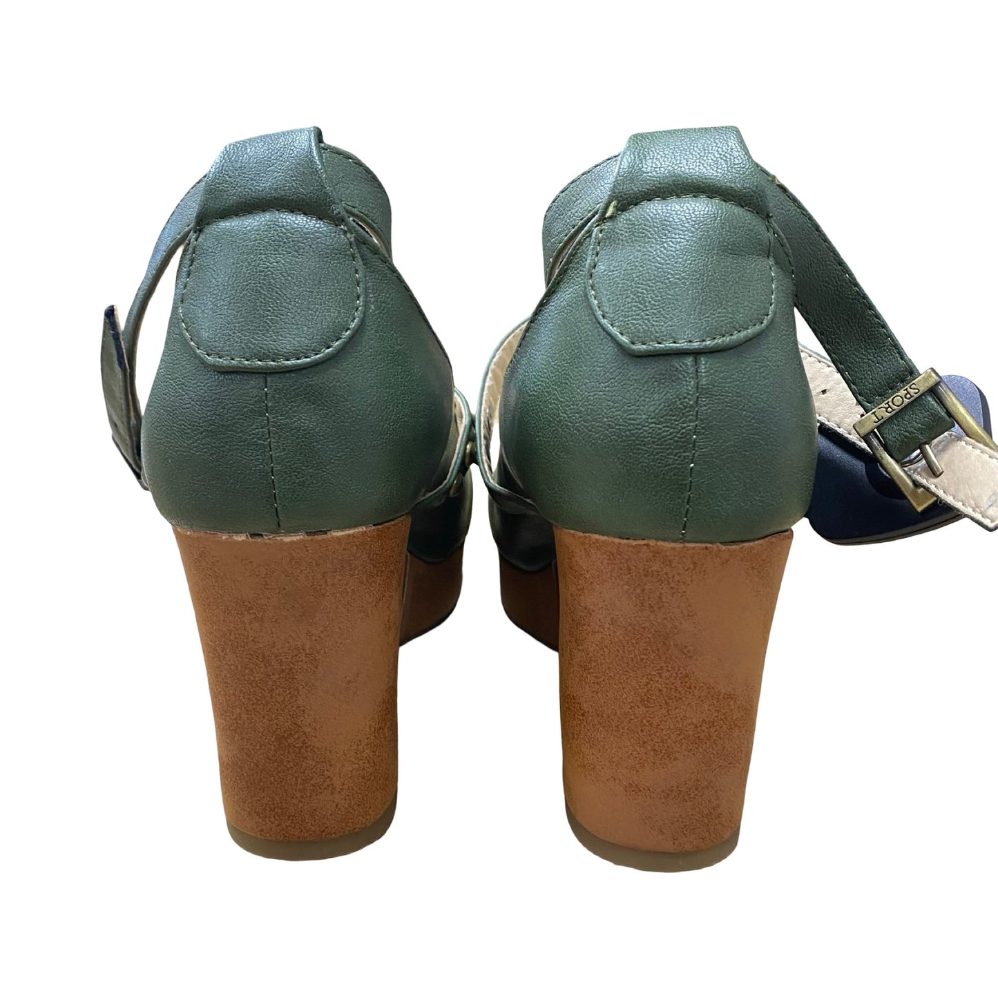 Shoes Heels Wedge By Sport In Green, Size:9