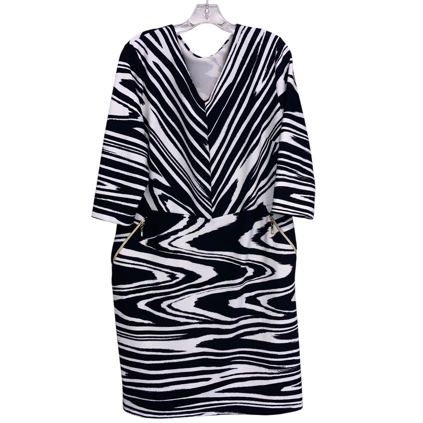Dress Work By Cato In Black & White, Size:Xl