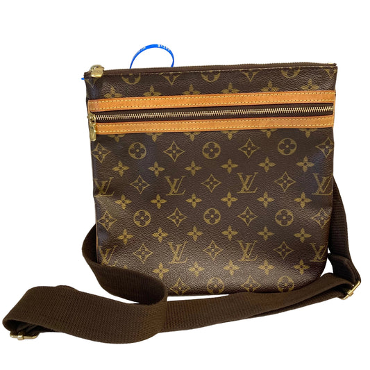 Crossbody Luxury Designer By Louis Vuitton In Brown & Cream, Size:Medium