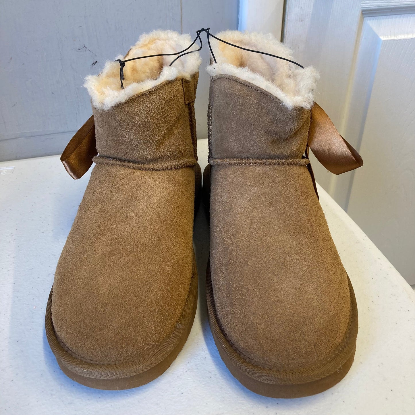 Boots Ankle Flats By Bearpaw In Brown, Size:9