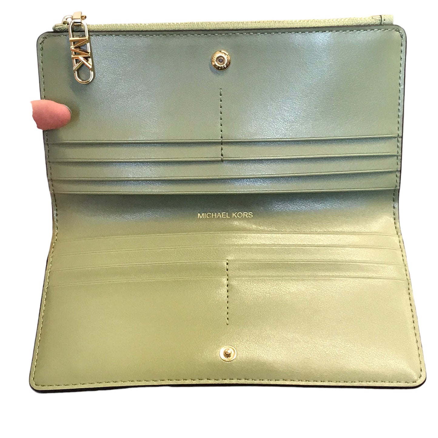 Wallet Designer By Michael Kors In Green, Size:Medium