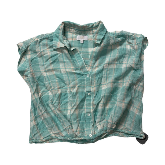 Top Sleeveless By Kut In Plaid Pattern, Size:L