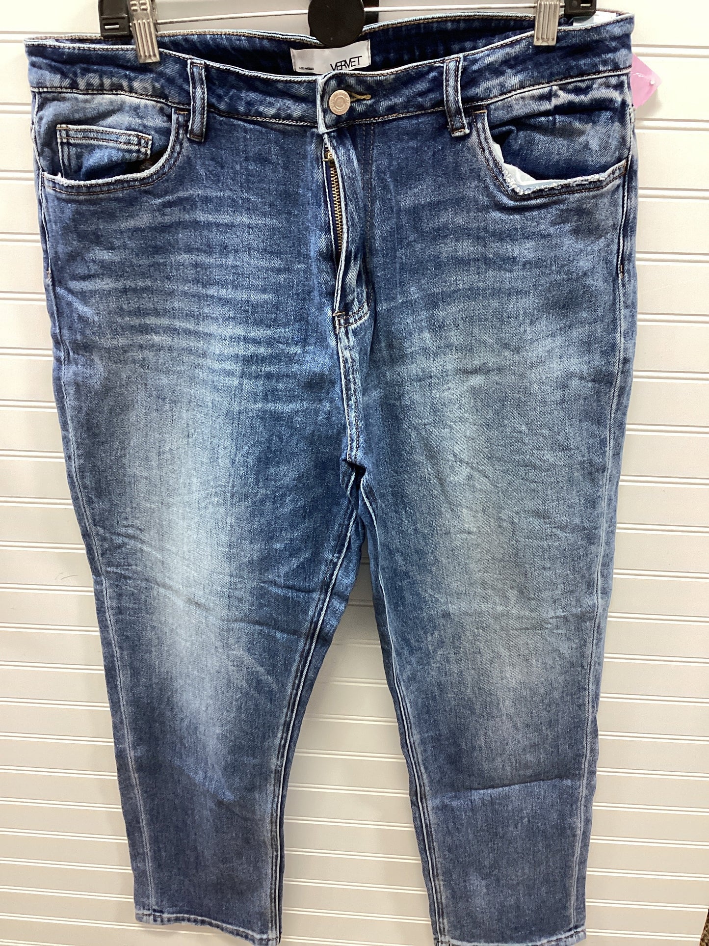 Jeans Straight By Vervet In Blue Denim, Size:12