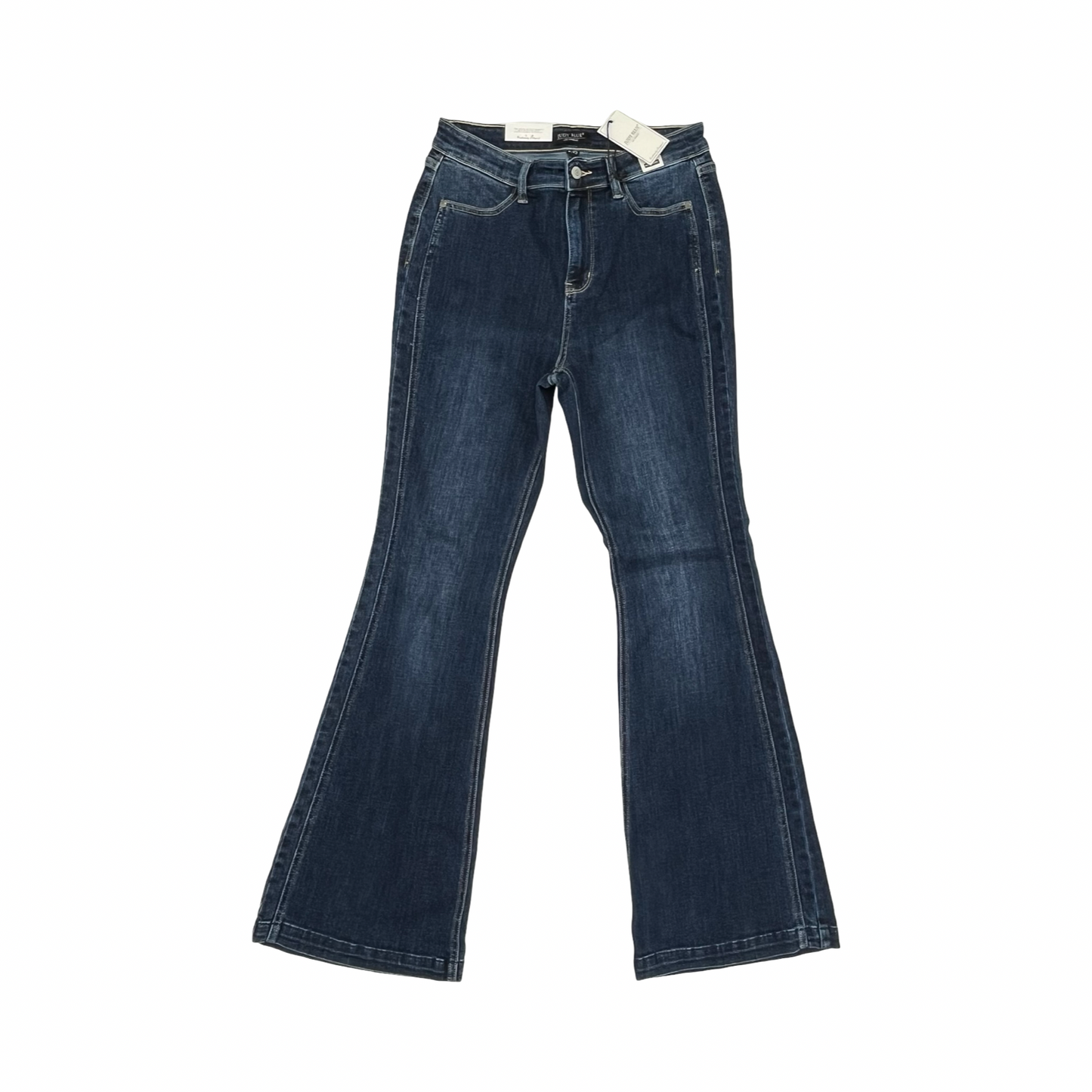 Jeans Flared By Judy Blue In Blue Denim, Size:8