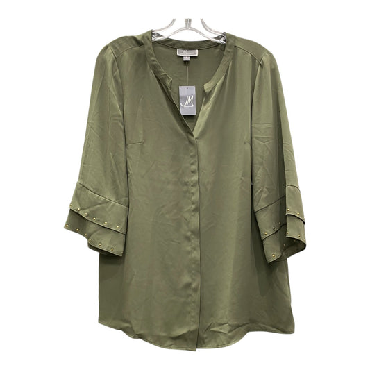 Top 3/4 Sleeve By Jm Collections In Green, Size:S