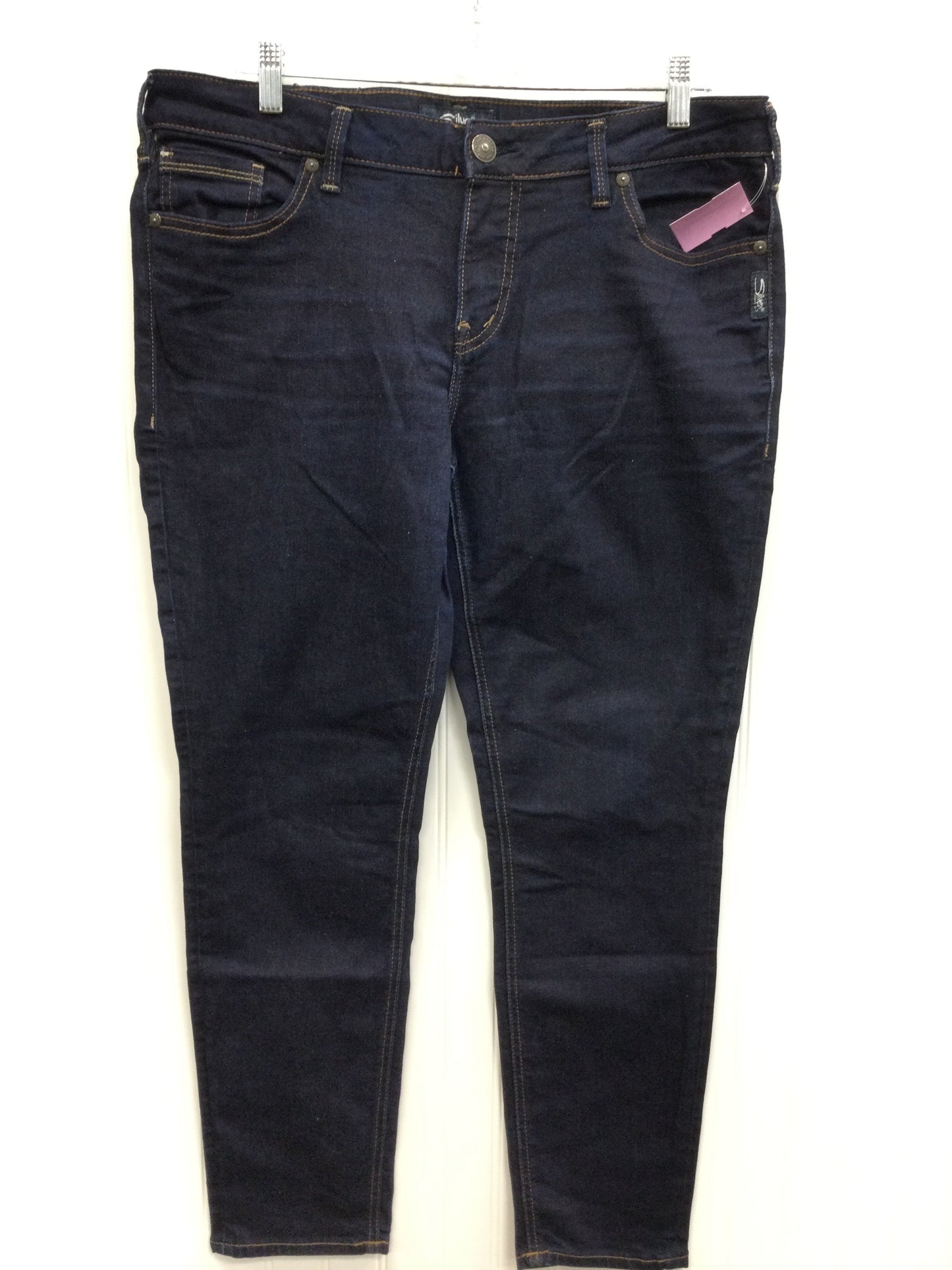 Jeans Skinny By Kensie In Blue Denim, Size:12