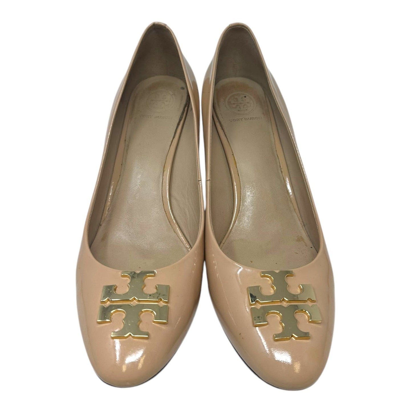 Raleigh Patent Logo Pumps Designer By Tory Burch In Tan, Size: 9