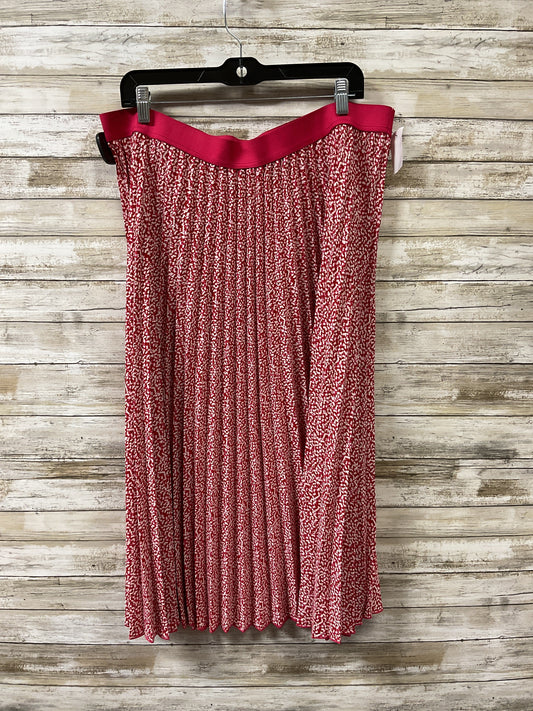 Skirt Midi By Vince Camuto In Pink & Red, Size:Xxxl