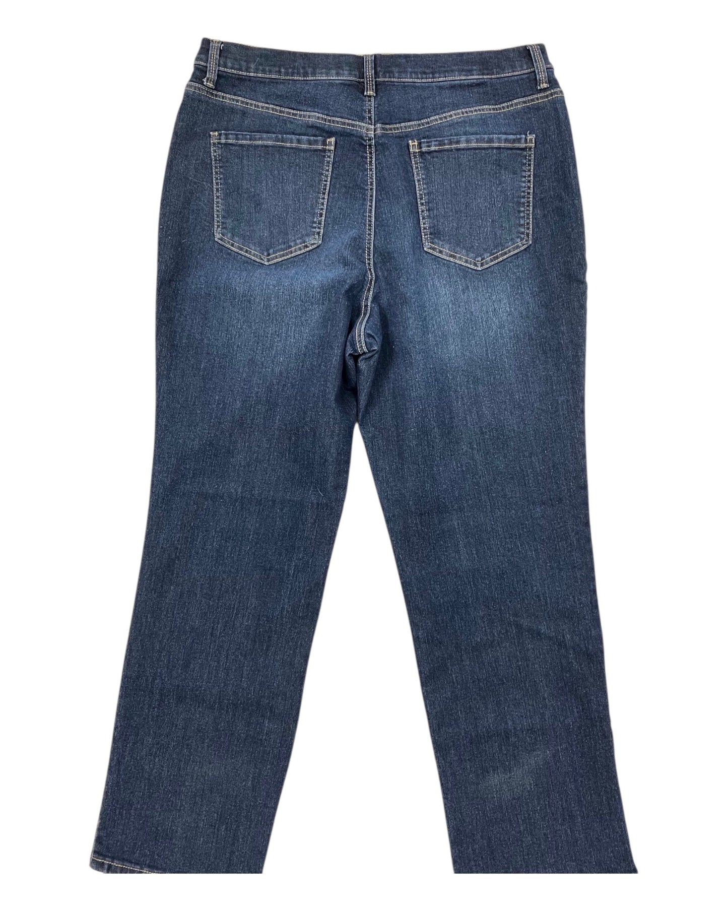 Jeans Straight By Gloria Vanderbilt In Blue Denim, Size:16
