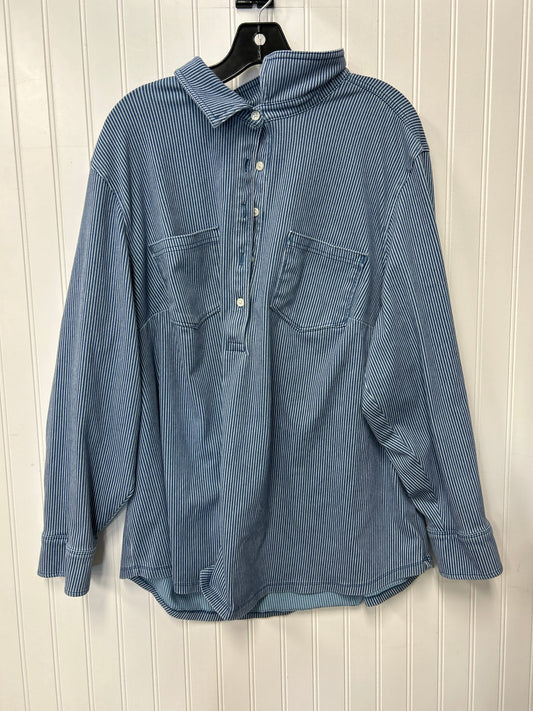 Top Ls By Lands End In Blue, Size:2X