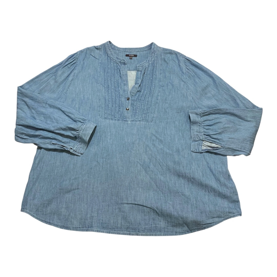 Top Ls By Not Your Daughters Jeans In Blue Denim, Size:3X