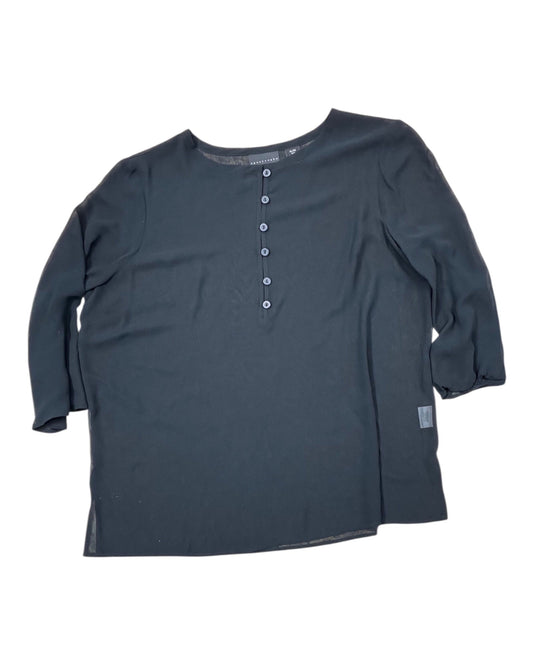 Top 3/4 Sleeve By Apostrophe In Black, Size:Xl
