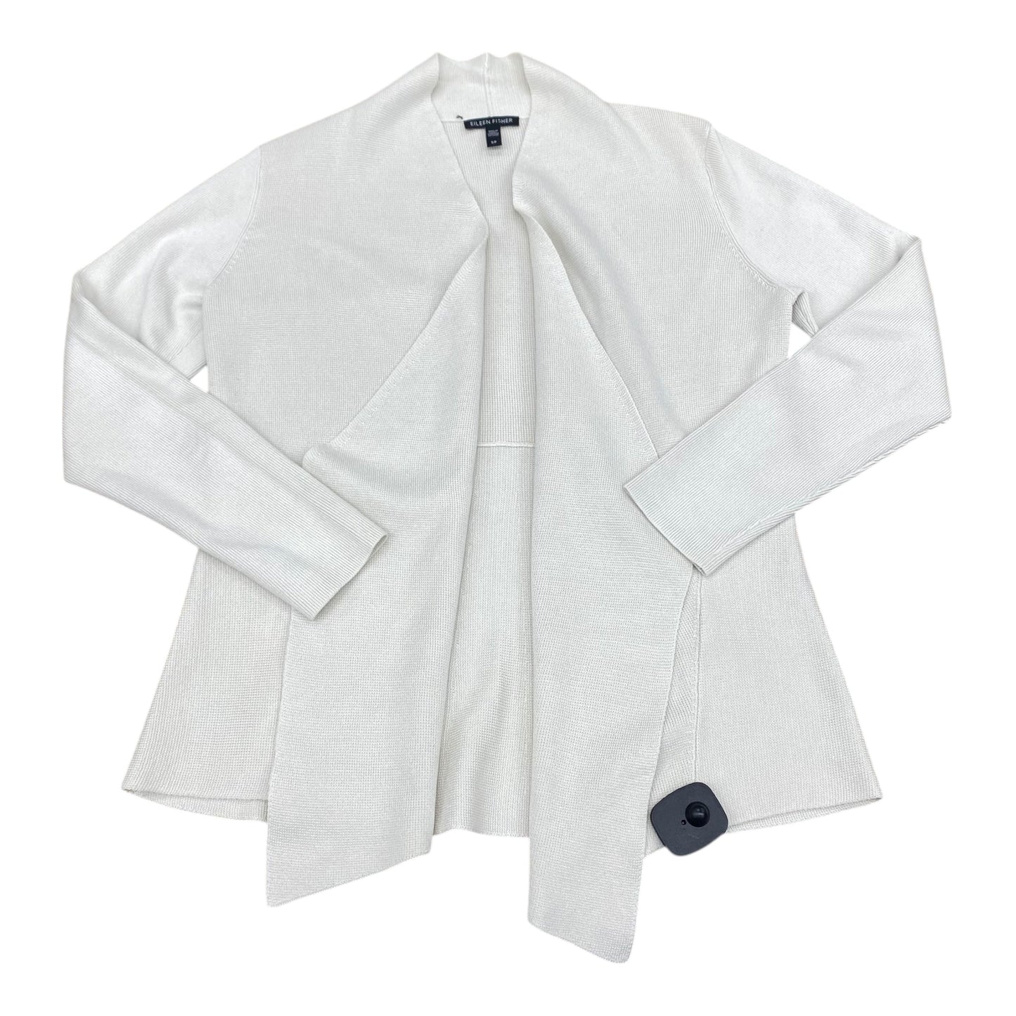 Sweater Cardigan Designer By Eileen Fisher In White, Size:S