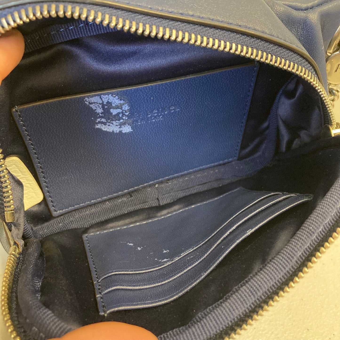 Belt Bag Leather By Henri Bendel In Blue, Size:Small