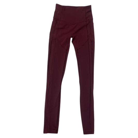 Athletic Leggings By Lululemon In Maroon, Size:4