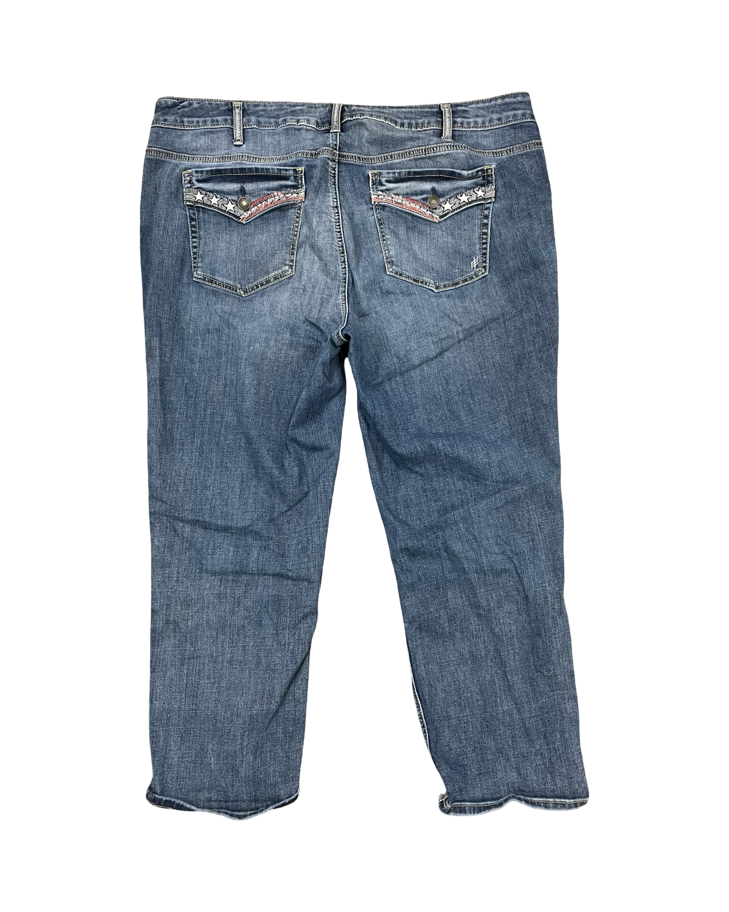 Jeans Cropped By Silver In Blue Denim, Size:20